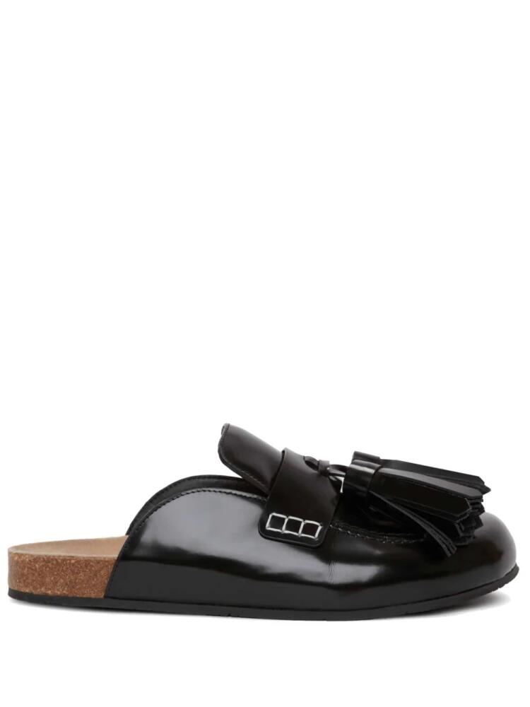 JW Anderson contrast-stitching tassel leather mules - Black Cover