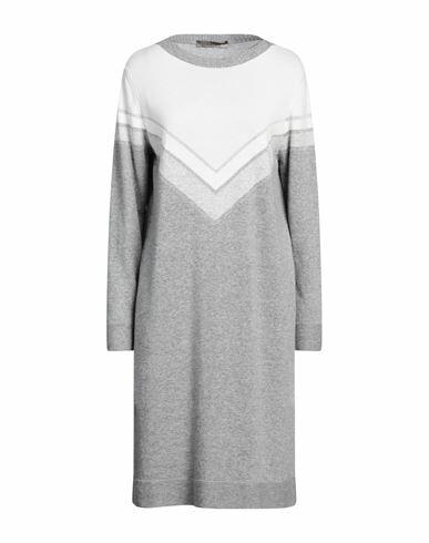 D. exterior Woman Midi dress Grey Synthetic fibers, Cashmere, Wool, Metallic Polyester Cover