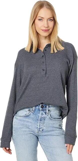 Michael Stars Amina Collared Henley (Shadow) Women's Clothing Cover