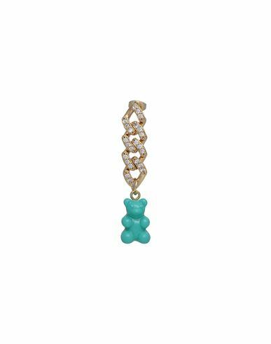 Crystal Haze Nostalgia Earring Woman Single Earring Turquoise Brass, 18kt Gold-plated, Resin, Cubic zirconia Cover