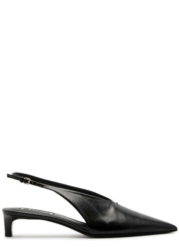 Jil Sander 40 Leather Slingback Pumps - Black Cover