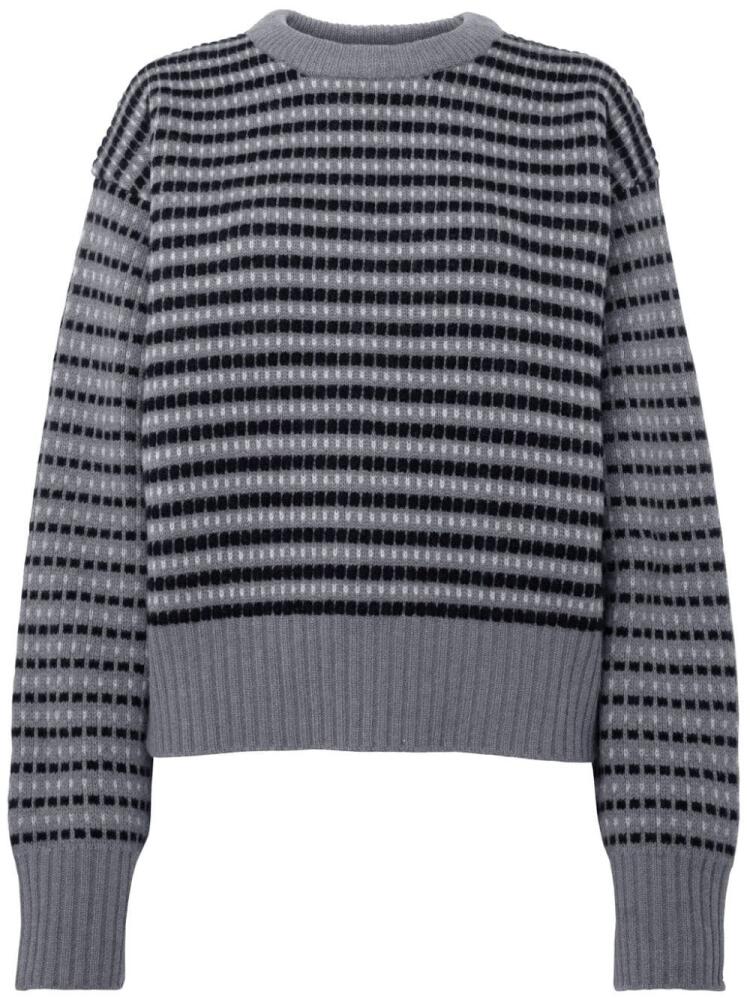 JW Anderson striped-jacquard wool sweater - Grey Cover