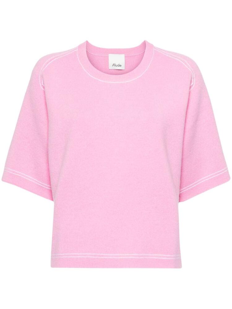 Allude contrast-trim knitted top - Pink Cover