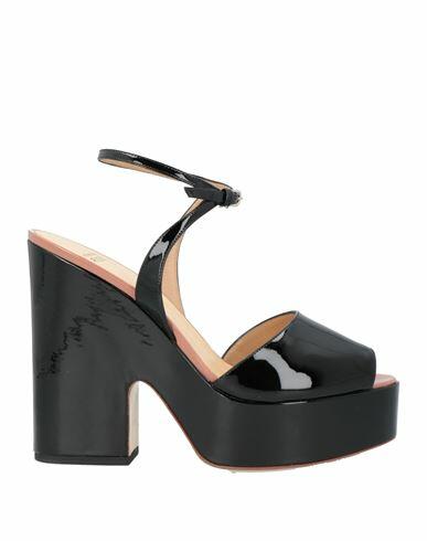 Francesco Russo Woman Sandals Black Leather Cover