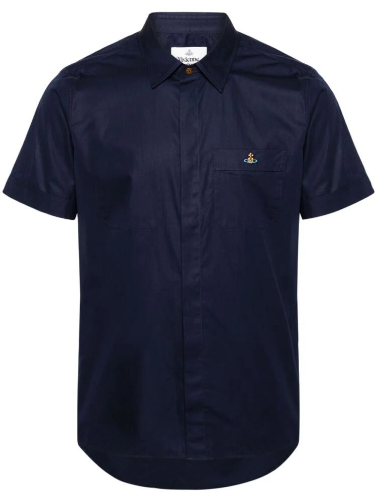 Vivienne Westwood Orb-logo cotton shirt - Blue Cover