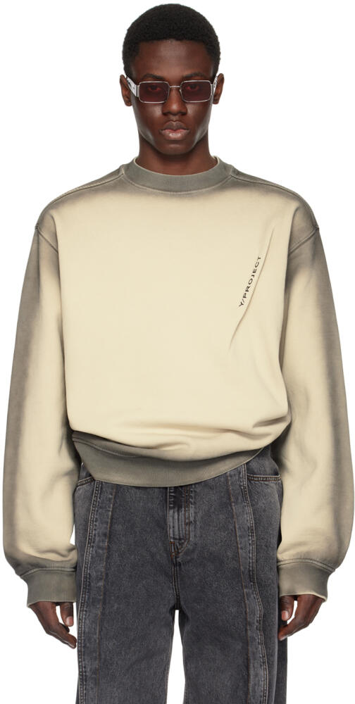 Y/Project Beige & Gray Pinched Sweatshirt Cover