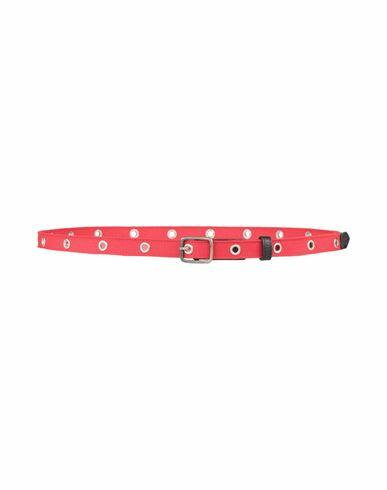 Golden Goose Man Belt Red Textile fibers, Leather Cover