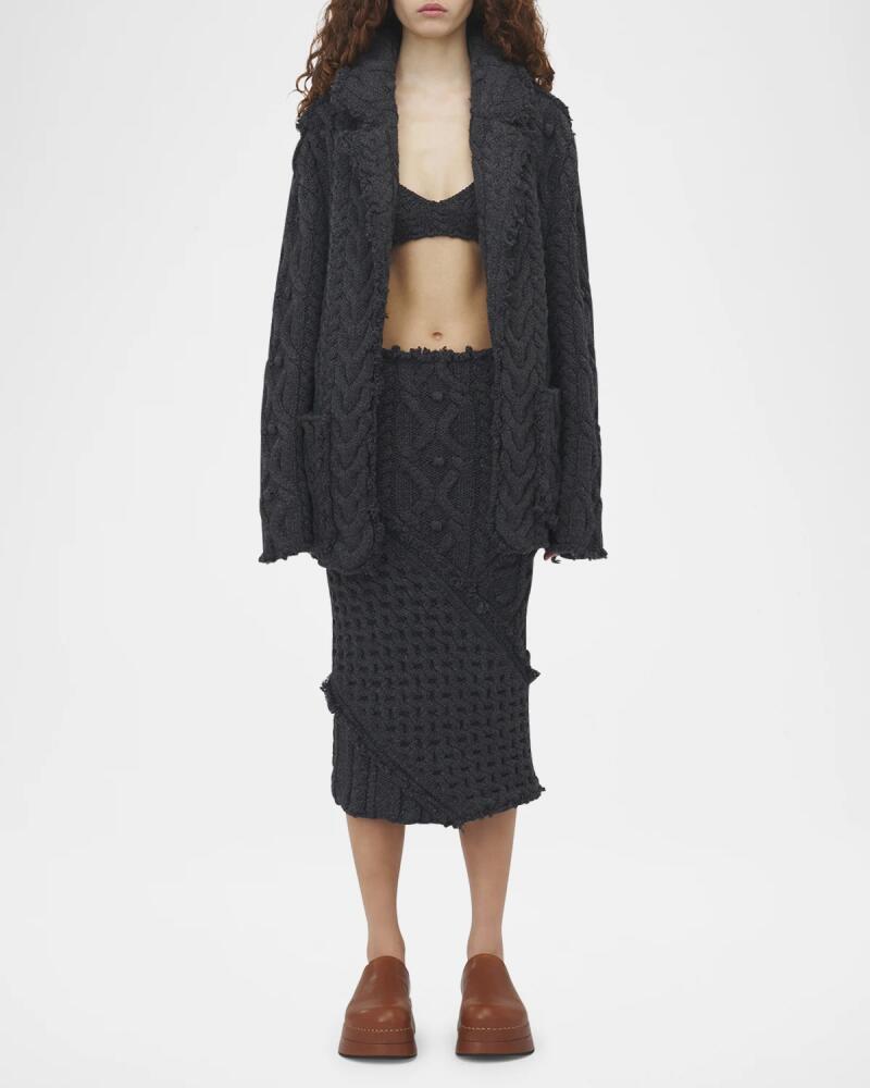 Alexander McQueen Oversized Cable-Knit Wool-Cashmere Cardigan Cover