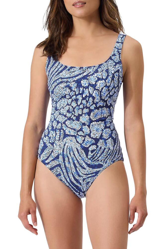 Tommy Bahama Playa Brava Reversible One-Piece Swimsuit in Mare Navy Reversible Cover