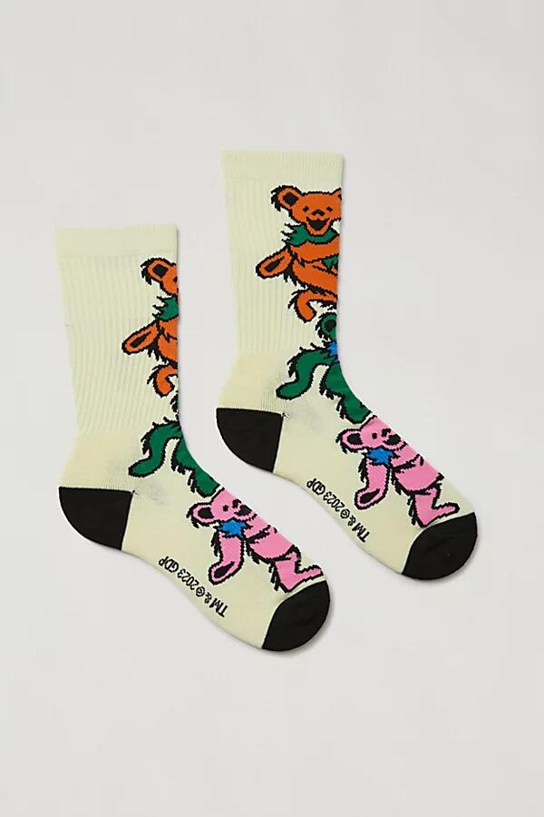 Grateful Dead Dancing Bear Crew Sock in Cream Cover