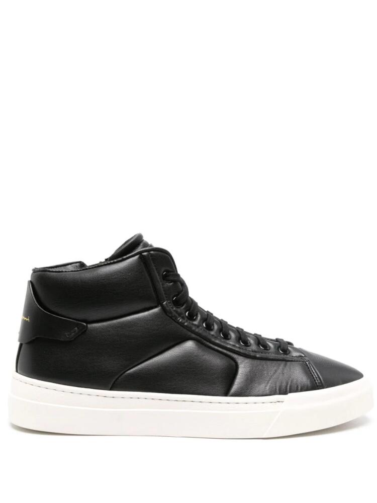 Santoni high-top leather sneakers - Black Cover