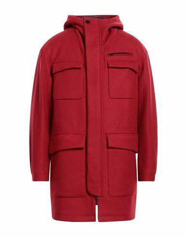 Hevò Man Coat Red Virgin Wool, Polyamide Cover