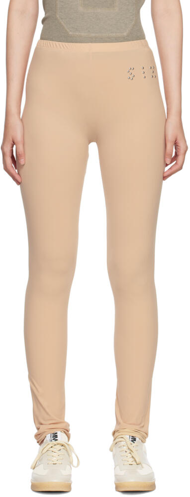 MM6 Maison Margiela Beige Studded Leggings Cover