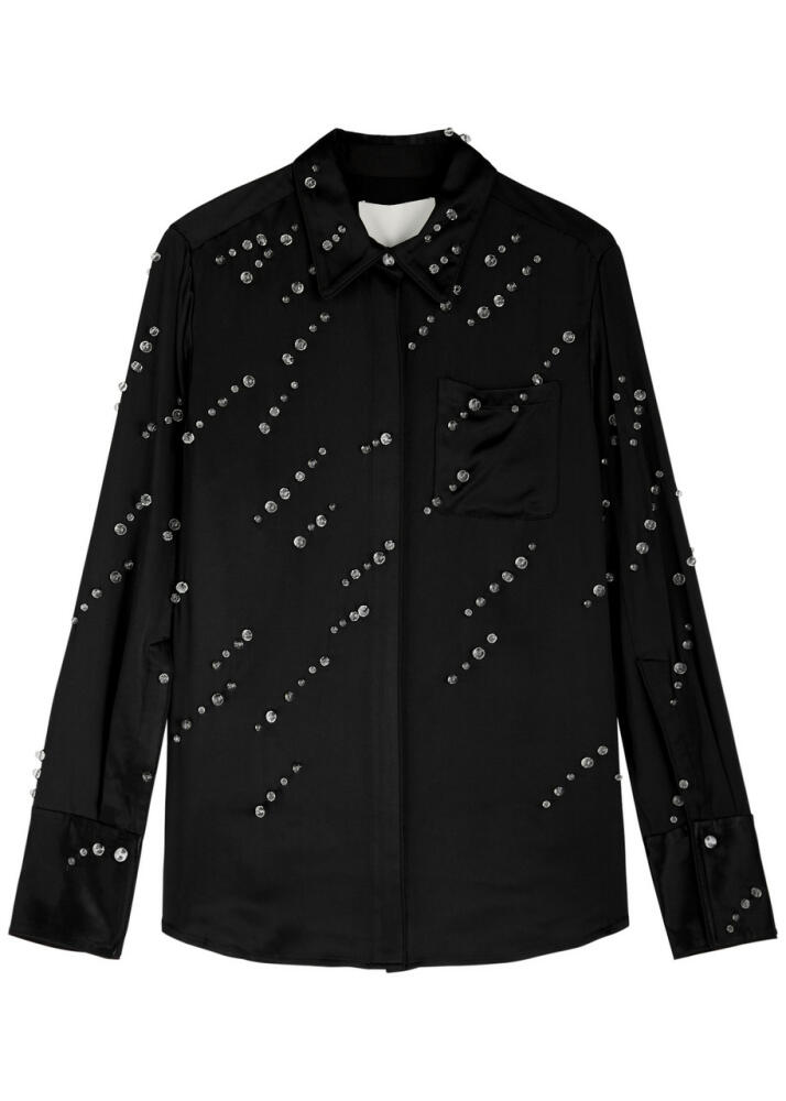 3.1 Phillip Lim Bead-embellished Satin Shirt - Black Cover