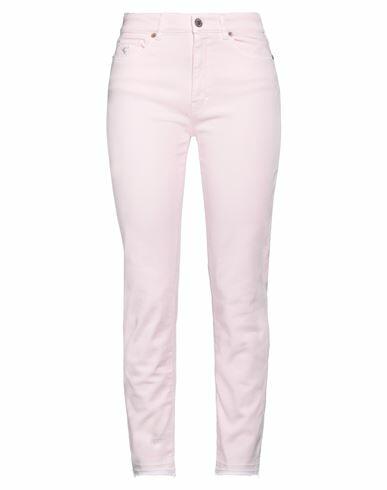 Avantgar Denim By European Culture Woman Pants Pink Cotton, Polyester, Rubber Cover