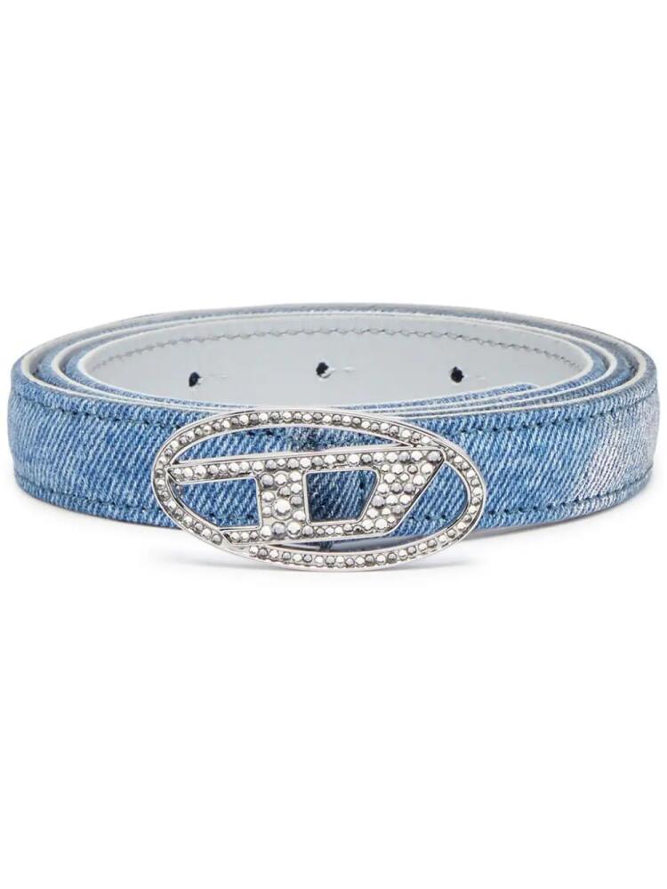 Diesel B-1DR crystal-embellished belt - Blue Cover