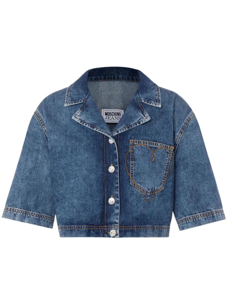 MOSCHINO JEANS cropped denim shirt - Blue Cover