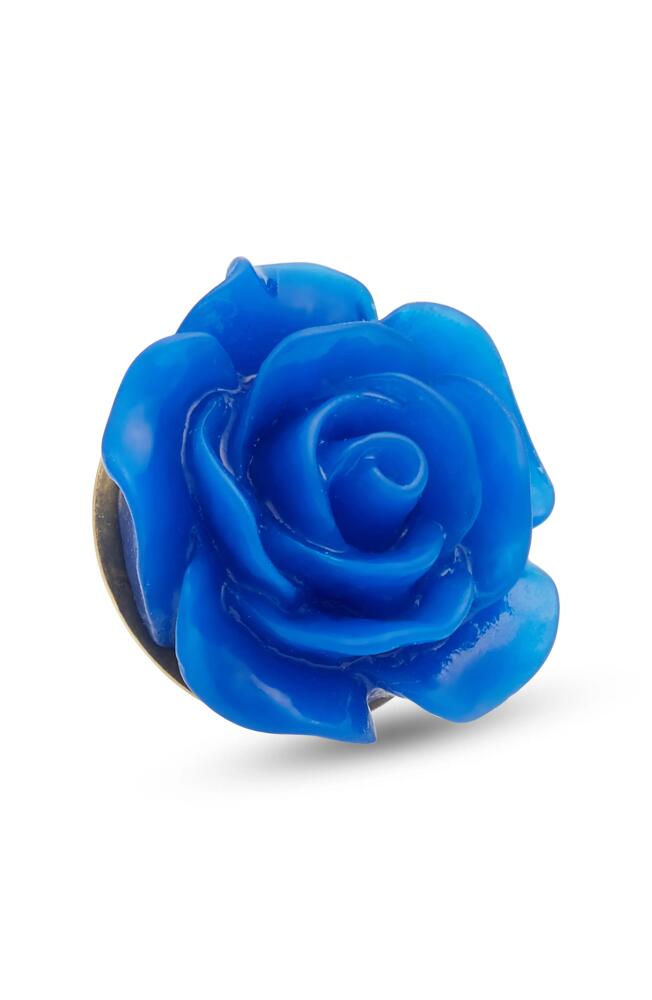 CLIFTON WILSON Floral Lapel Pin in Royal Blue Cover