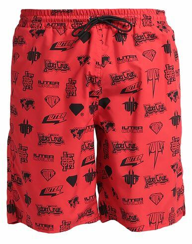 Iuter Man Swim trunks Red Polyester, Polyamide Cover