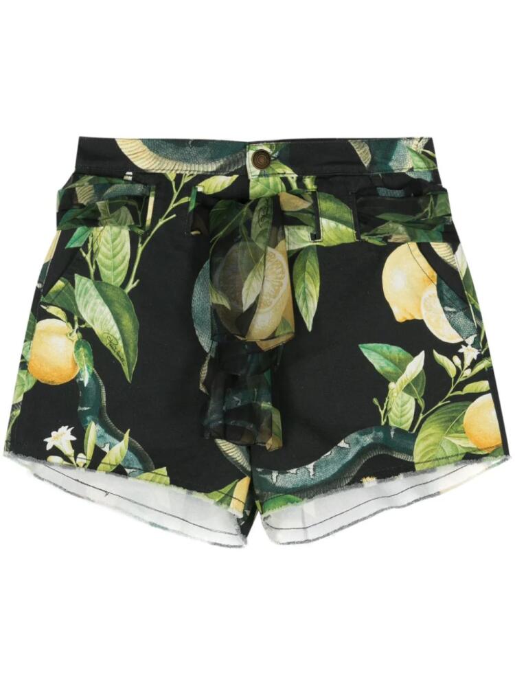 Roberto Cavalli Lemon-print shorts - Black Cover