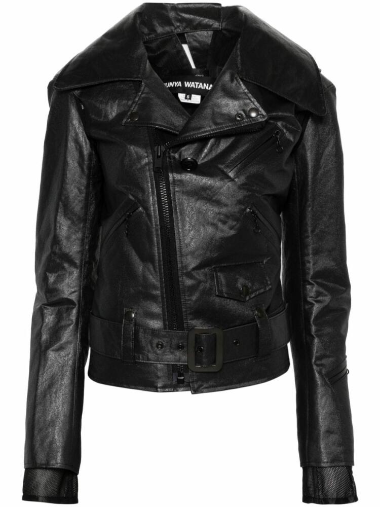 Junya Watanabe metallic biker jacquet - Black Cover