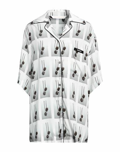 Palm Angels Woman Shirt White Viscose, Polyester, Cotton Cover