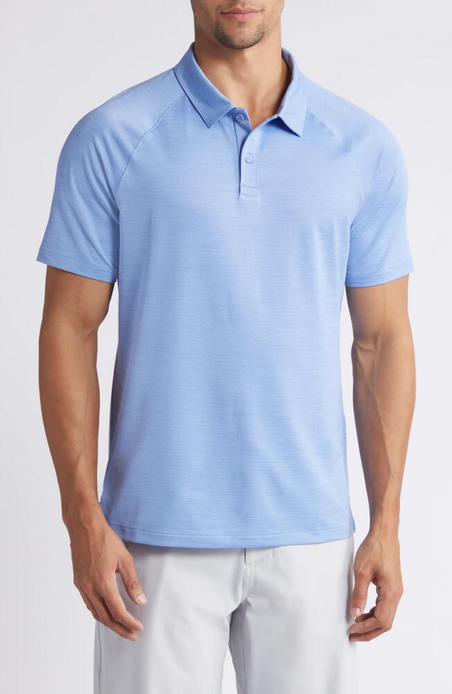 zella Chip Performance Golf Polo in Blue Hydrangea Cover