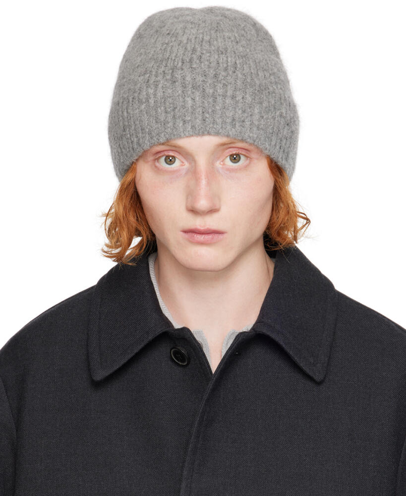 Dries Van Noten Gray Alpaca & Merino Wool Beanie Cover