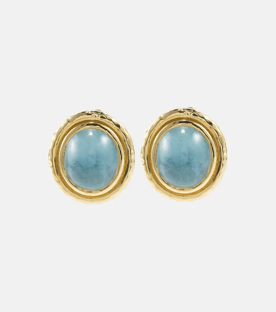 Octavia Elizabeth Horizon 18kt gold earrings with aquamarines Cover