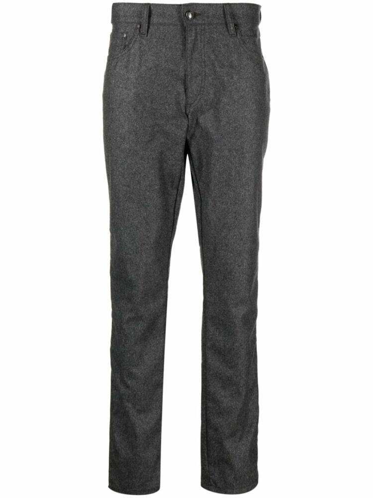 Hackett Flannel logo-patch straight-leg trousers - Grey Cover