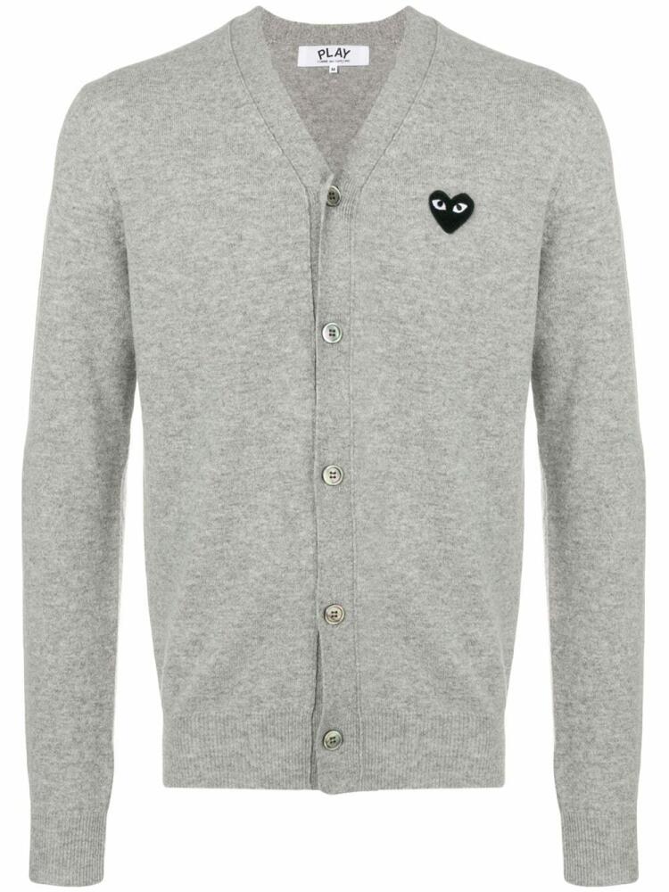 Comme Des Garçons Play logo patch v-neck cardigan - Grey Cover