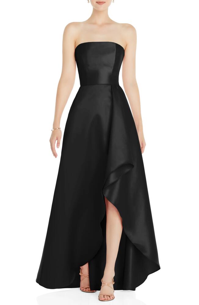 Alfred Sung Strapless Satin Gown in Black Cover