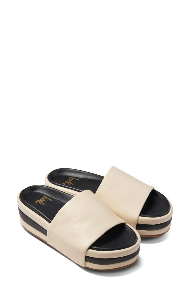 Beek Albatross Stripe Slide Sandal in Eggshell/Black Cover