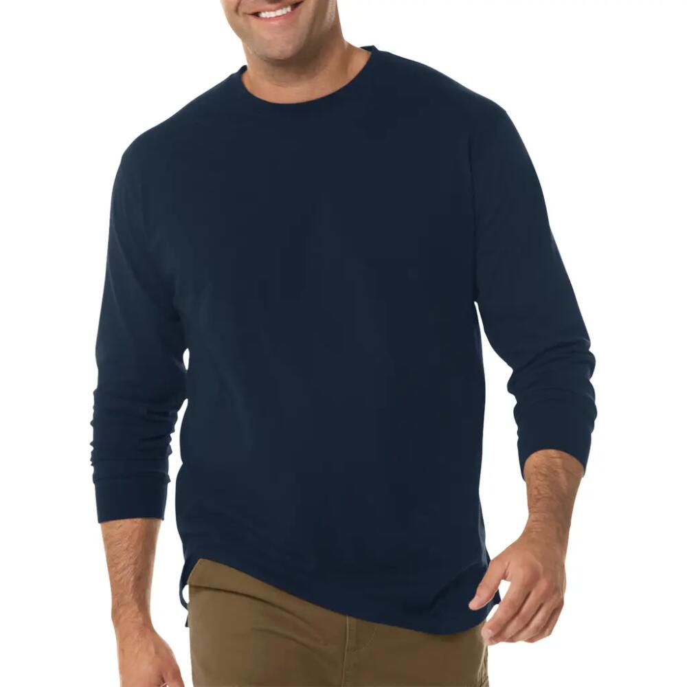 Harbor Bay by DXL Moisture-Wicking Long-Sleeve T-Shirt in Navy Cover