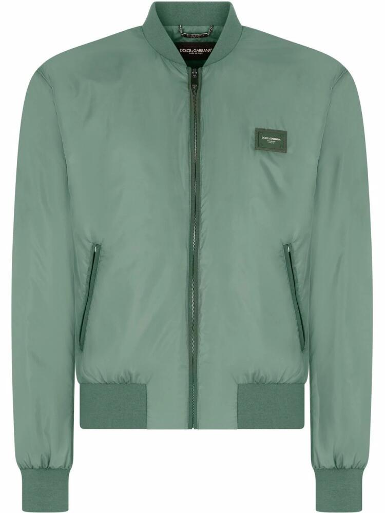 Dolce & Gabbana logo-tag bomber jacket - Green Cover