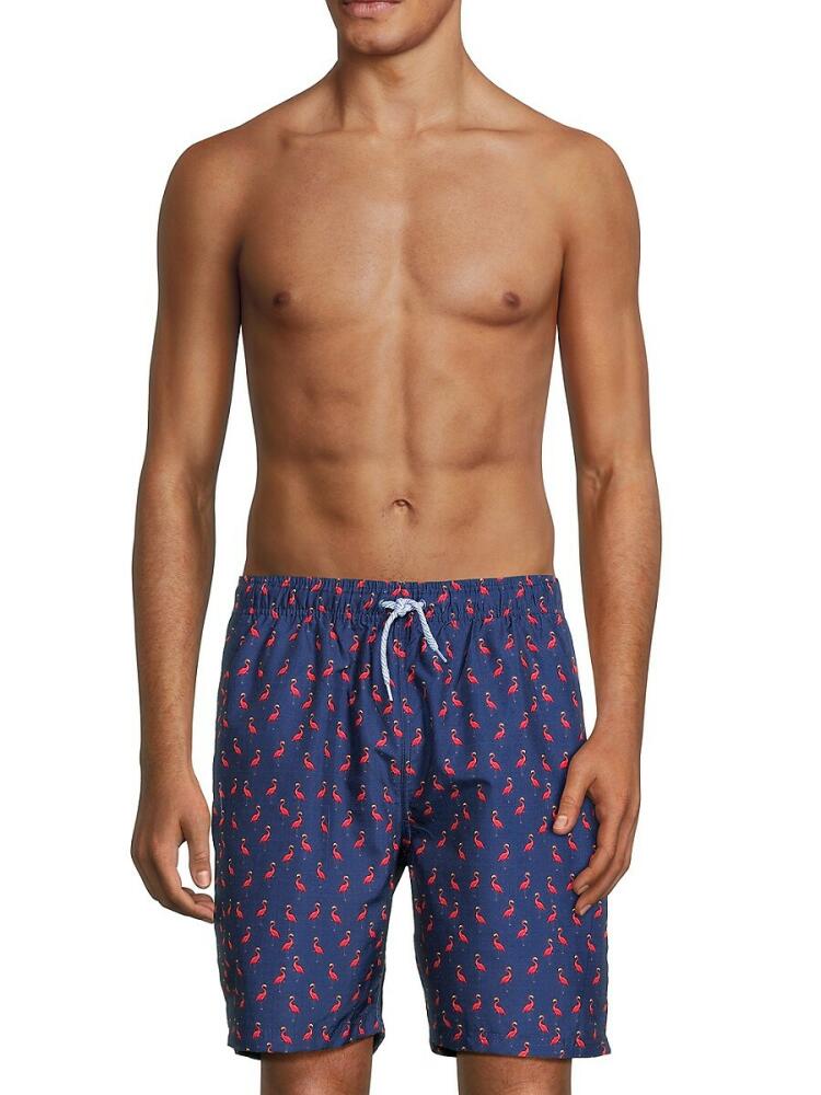 TailorByrd Men's Flamingo Swim Shorts - Navy Cover