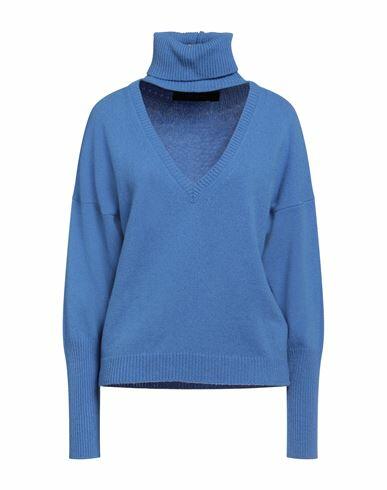 Federica Tosi Woman Sweater Azure Virgin Wool, Cashmere Cover