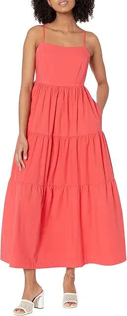 MONROW Poplin Maxi Dress (Fire Coral) Women's Clothing Cover