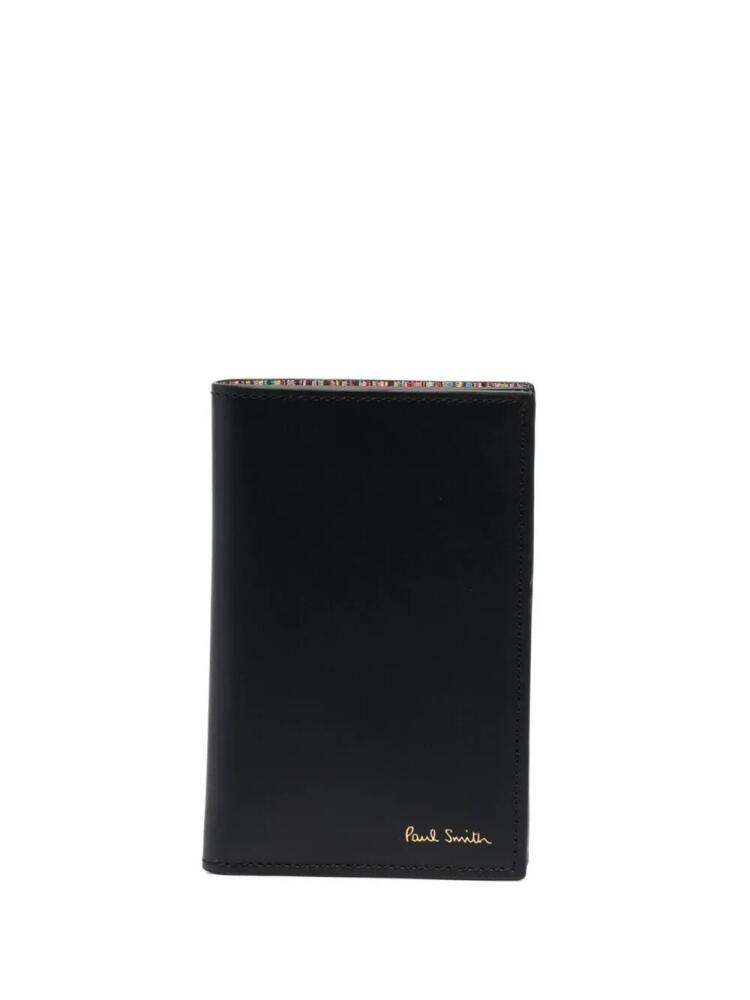 Paul Smith artist stripe-print leather cardholder - Black Cover