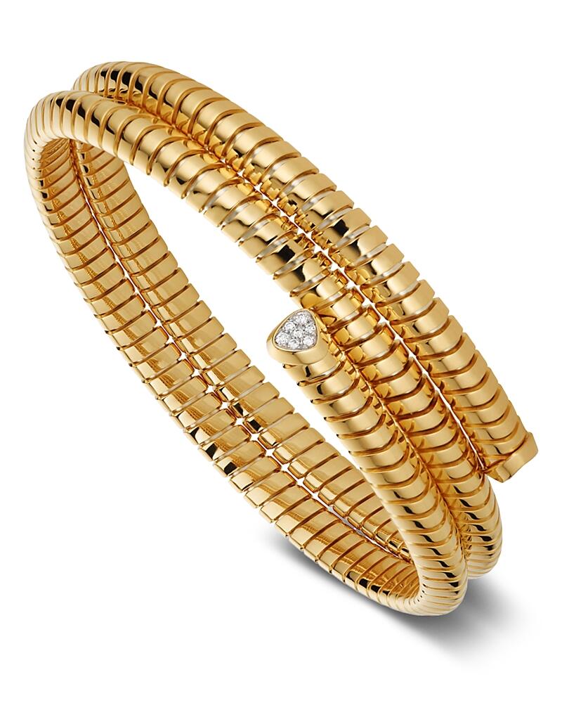 Marina B 18K Yellow Gold Trisolina Diamond Triple-Wrap Bangle Bracelet Cover