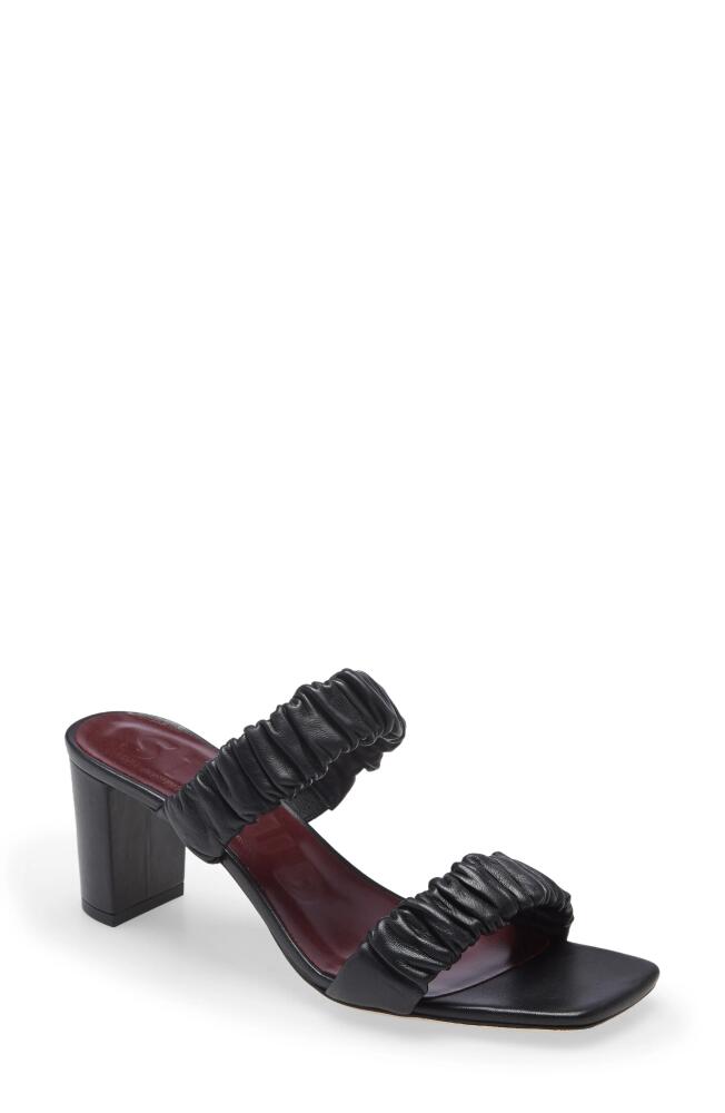 STAUD Frankie Ruched Slide Sandal in Black Cover