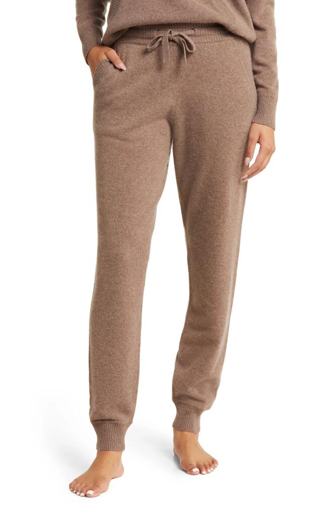 Nordstrom Cashmere Joggers in Brown Taupe Heather Cover