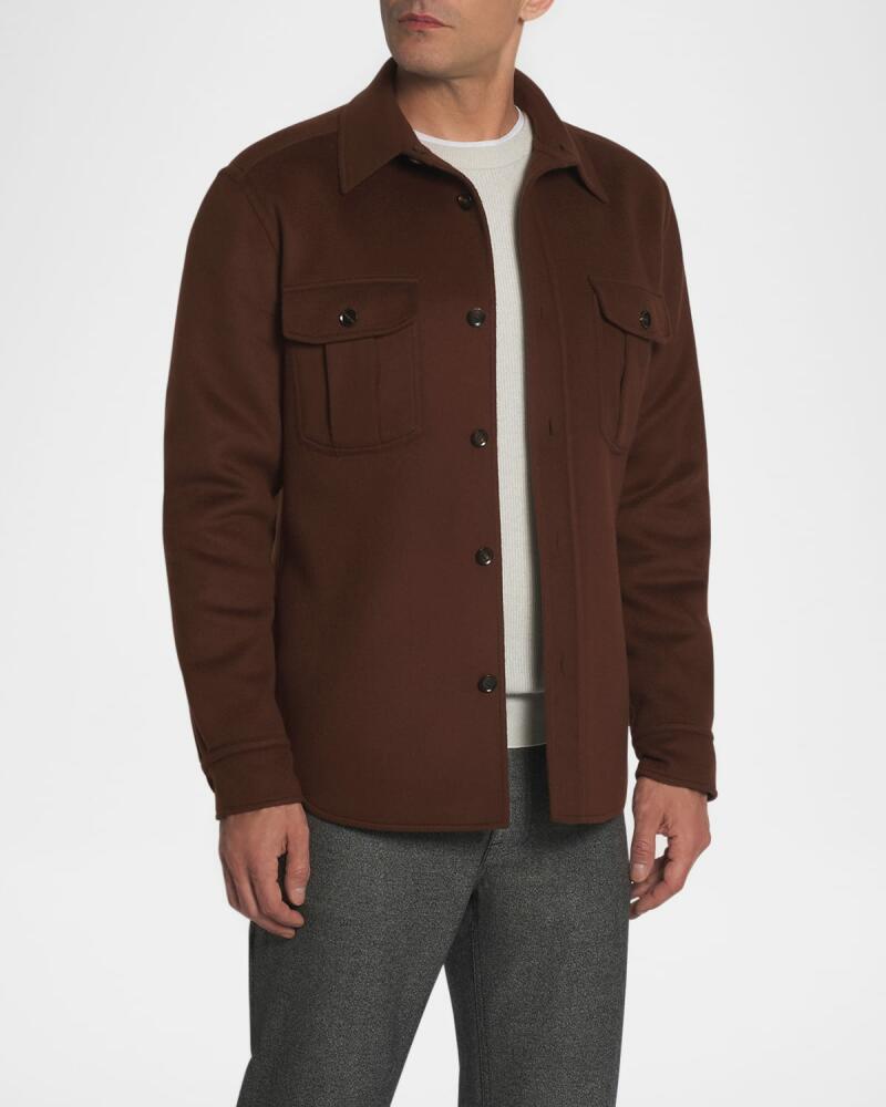 Brioni Men's Wool-Cashmere Overshirt Cover