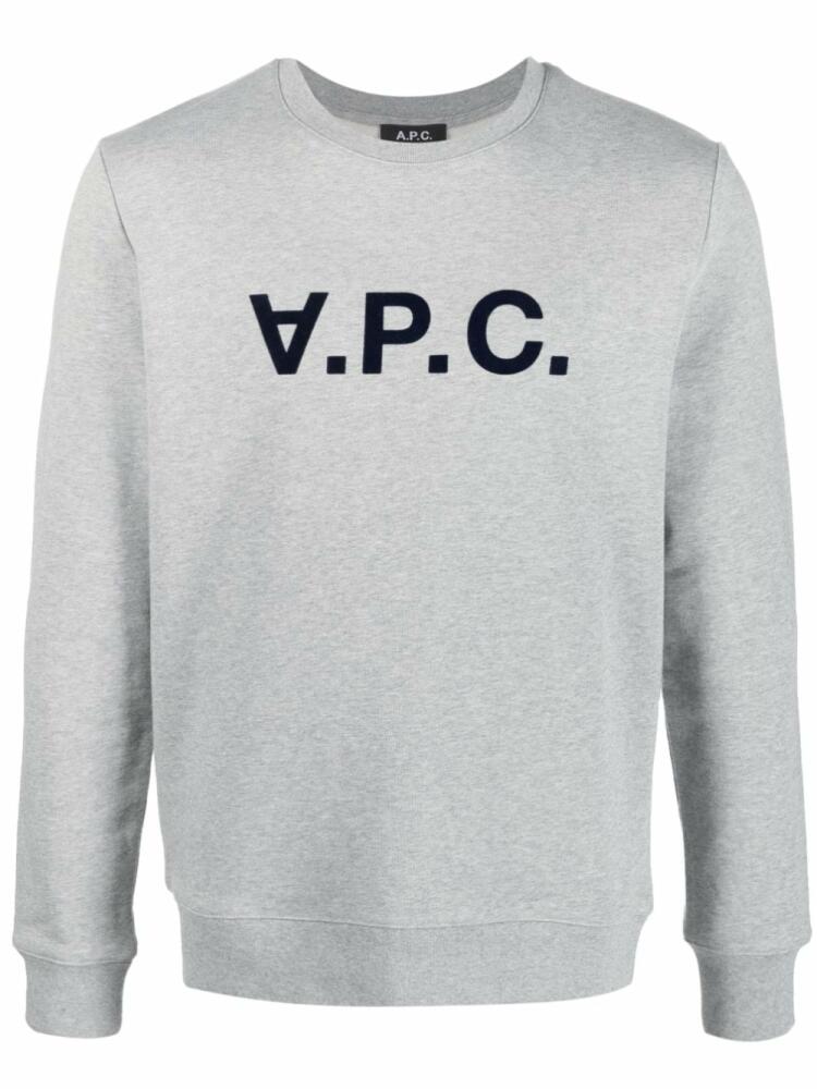 A.P.C. VPC logo-print cotton sweatshirt - Grey Cover