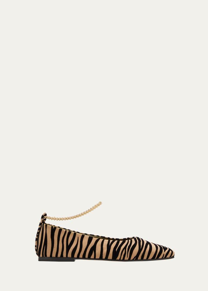 Maria Luca Augusta Zebra Ankle-Chain Ballerina Flats Cover