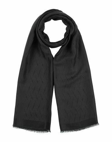 Emporio Armani Man Scarf Black Modal, Viscose, Cotton Cover