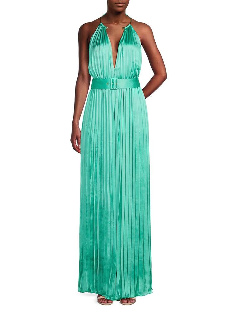 BCBGMAXAZRIA Women's Pleated Wide Leg Jumpsuit - Polynya Cover