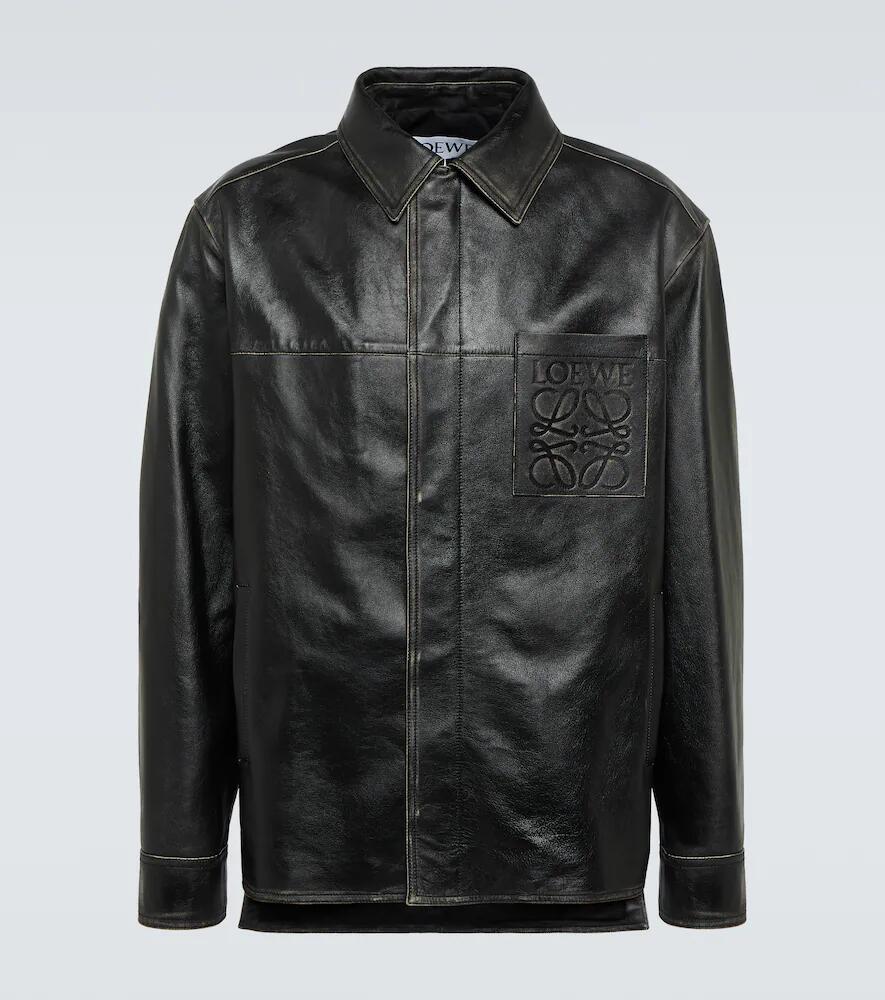 Loewe Anagram polished leather jacket Cover