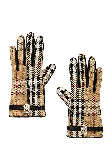 Burberry Victoria Tweed Glove in Beige Cover