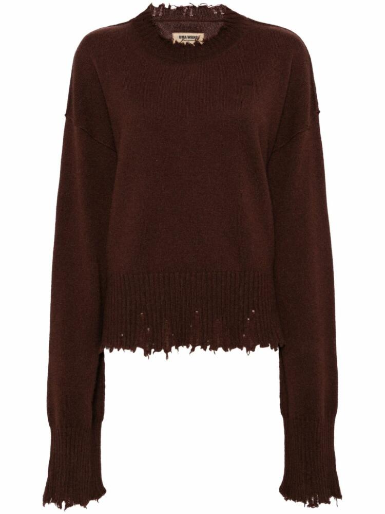 Uma Wang distressed cashmere jumper - Red Cover